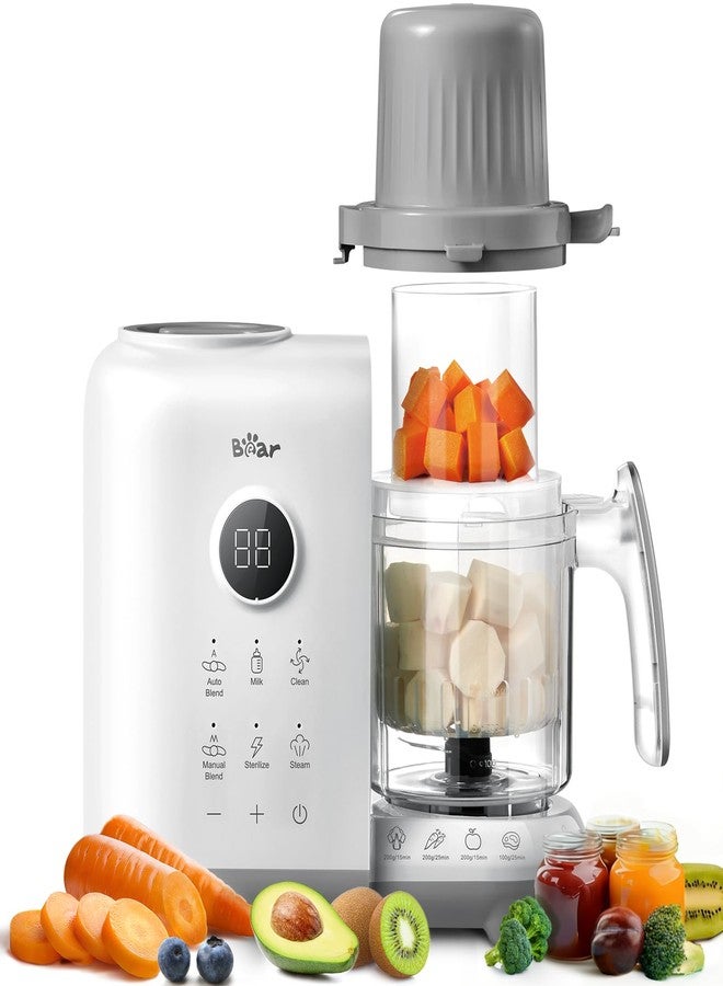 Bear Baby Food Maker with 18.5oz Dual-Layer Steam Baskets, OneStep Baby Food Processor Steamer Puree Blender Grinder Mills, Auto Cooking Grinding&Sterili-zing for Healthy Homemade Baby Food, BPA-Free - Image 1